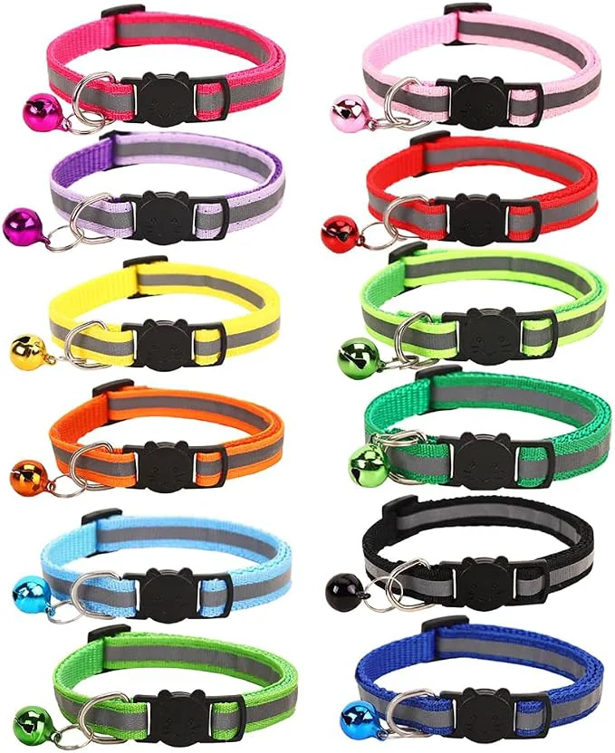 Selected 12-Pack Safety Release Reflective Cat Collars Breathable