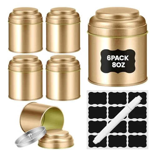 Trusted 6PCS Tea Tin with Airtight Double Lids for Loose Leaf Tea Storage 6 Count Quality