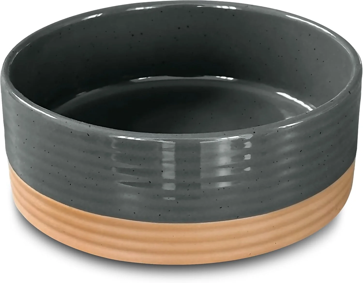 Smart Mora Ceramic Pet Bowl – Large Food Water Dish for Large Dogs Cats Great Dane Mastiff – 50oz or 8 Cups – Basic Bowls – Charcoal Unique