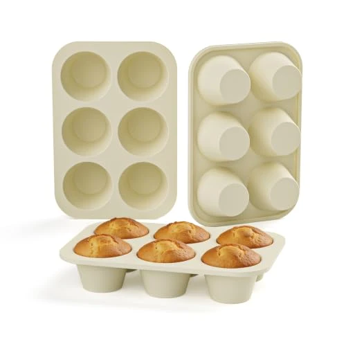 Functional Jumbo Silicone Muffin Pans with Metal Frame 3 Count Relaxed