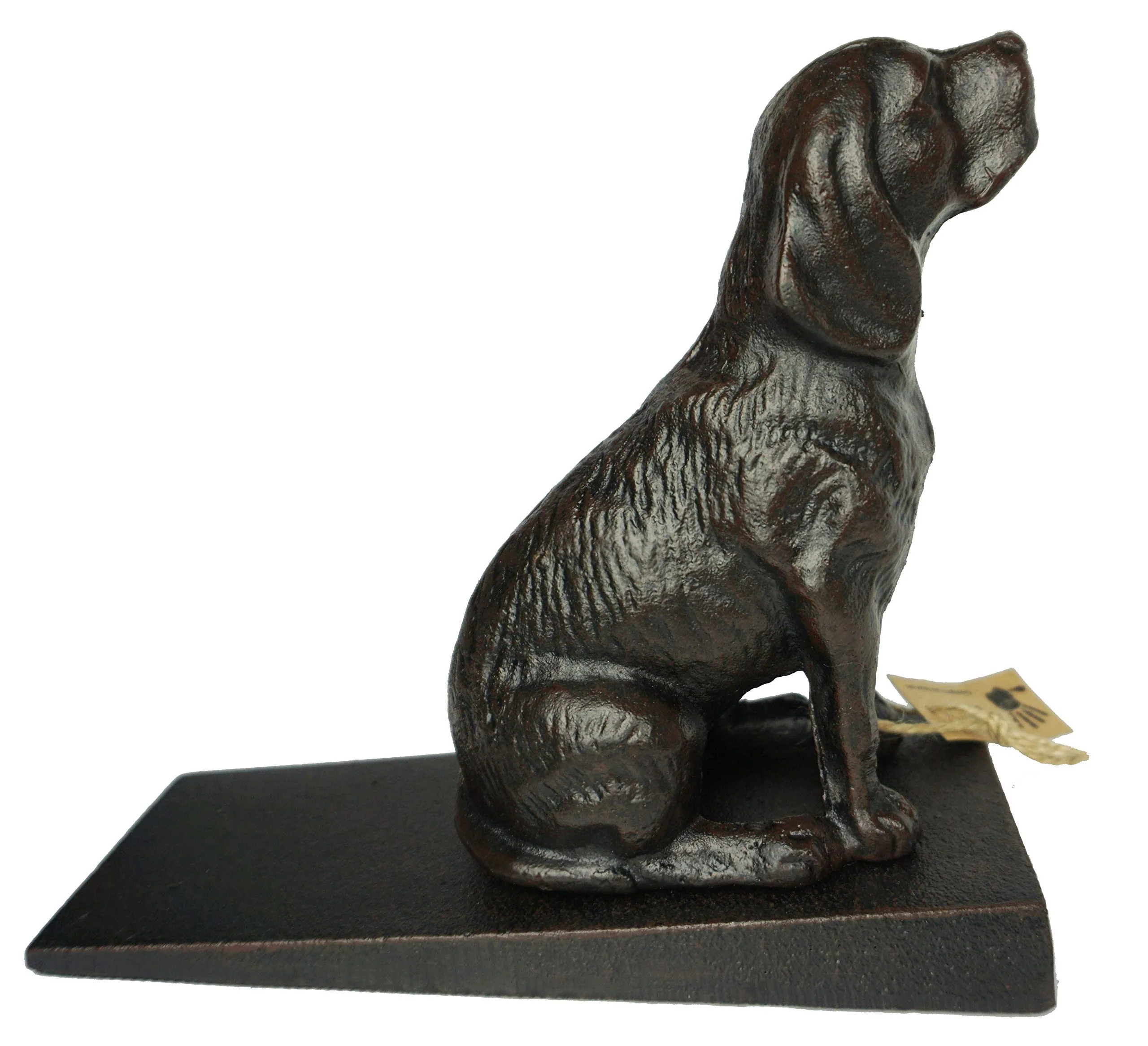 Effective Lulu Decor Cast Iron Dog Door Stopper – 6.5 lb with Base Antique Black Functional