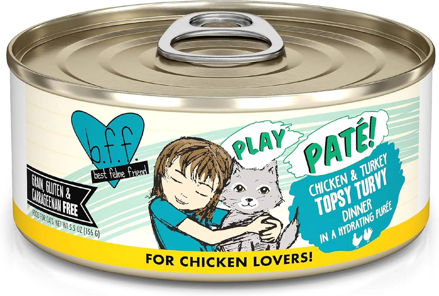 Efficient Weruva B.F.F. Play – Feline Friend Paté Lovers Aw Yeah Chicken Turkey Topsy Turvy with Chicken Turkey 5.5oz Can Pack of 8 Proven