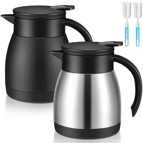 Efficient 2 Pcs Thermal Coffee Carafe Insulated Stainless Steel Coffee Carafe for Hot Liquid Vacuum Thermal Pot Creamer Pitcher Dispenser with Brushes Keeping Hot Water Milk 2 Count Quality