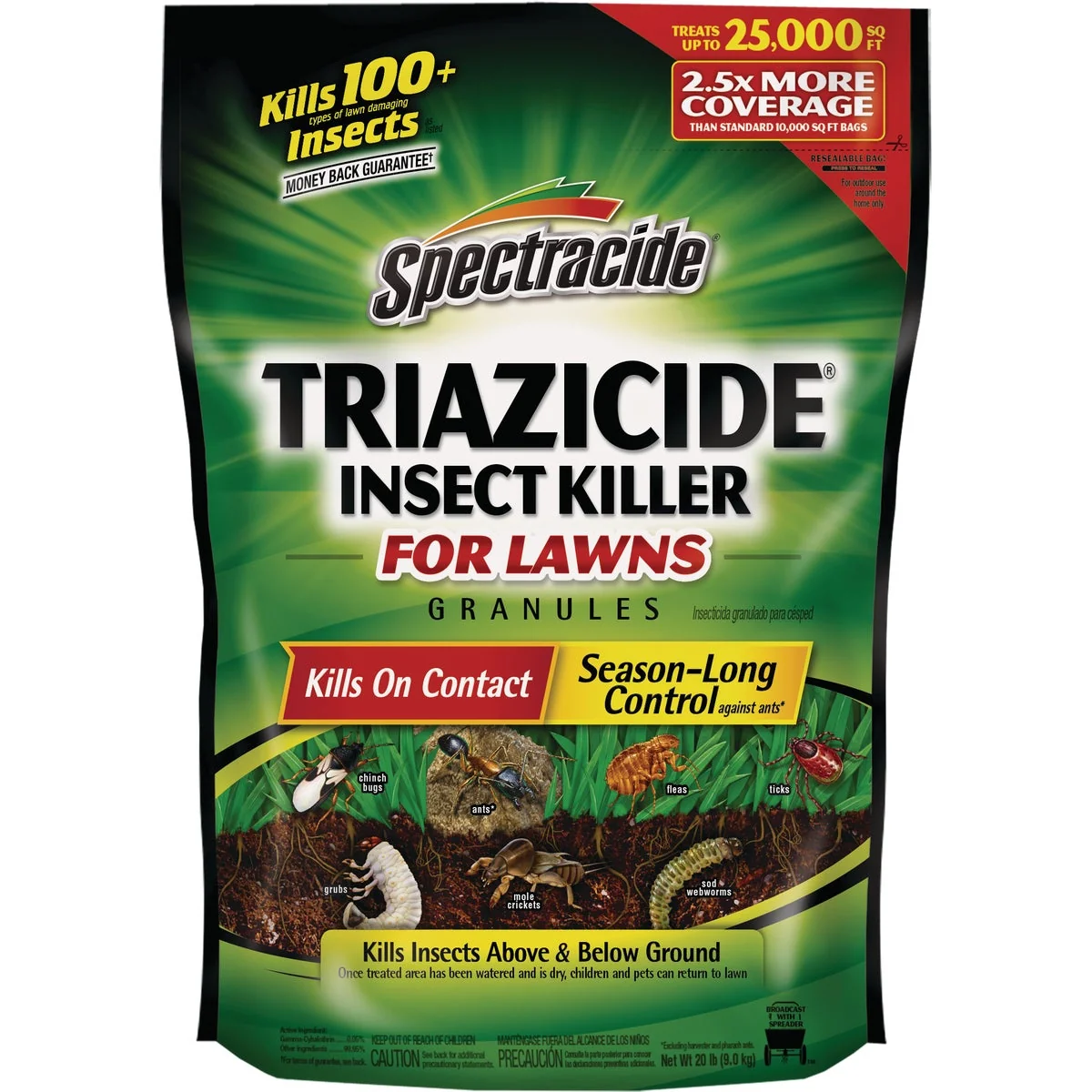 Consistent Spectracide Triazicide 20 Lb. Ready To Use Granules Insect Killer For Lawns Effective