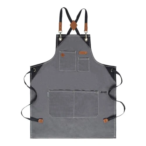Certified Chef Apron Recycled Cotton Kitchen Apron with an Adjustable Neck with Long Ties 2 Count High-Grade
