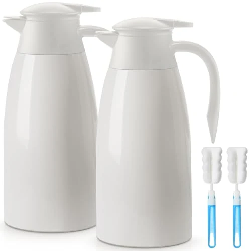 Selected 2 Pcs Thermal Coffee Carafe Insulated Stainless Steel Coffee Carafe for Hot Liquid Vacuum Thermal Pot Creamer Pitcher Dispenser with Brushes Keeping Hot Water Milk 2 Count Trendy