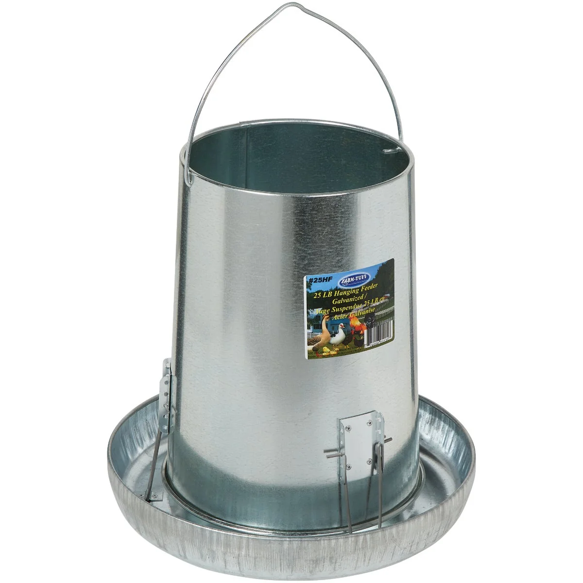 Recyclable Farm-Tuff 25 Lb. Capacity Hanging Galvanized Steel Poultry Feeder First-Class