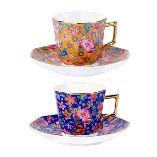 Fine Crafted Tea Cup and Saucer 2 Count First-Class