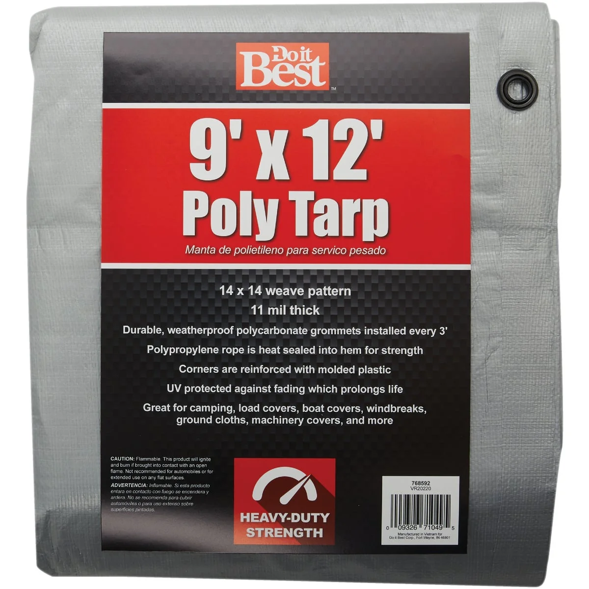 Consistent Do it Silver Woven 9 Ft. x 12 Ft. Heavy Duty Poly Tarp Official