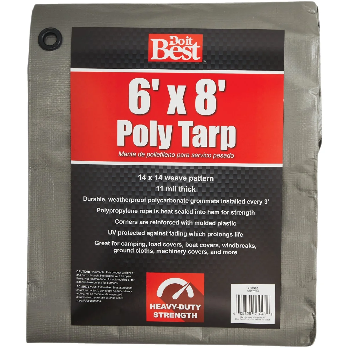 High-Grade Do it Silver Woven 6 Ft. x 8 Ft. Heavy Duty Poly Tarp Soft