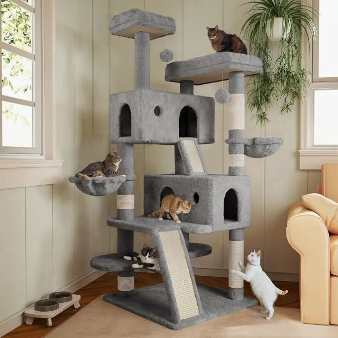 Premium MUTICOR 66 Inches Multi-Level Large Cat Tree Tower Reliable