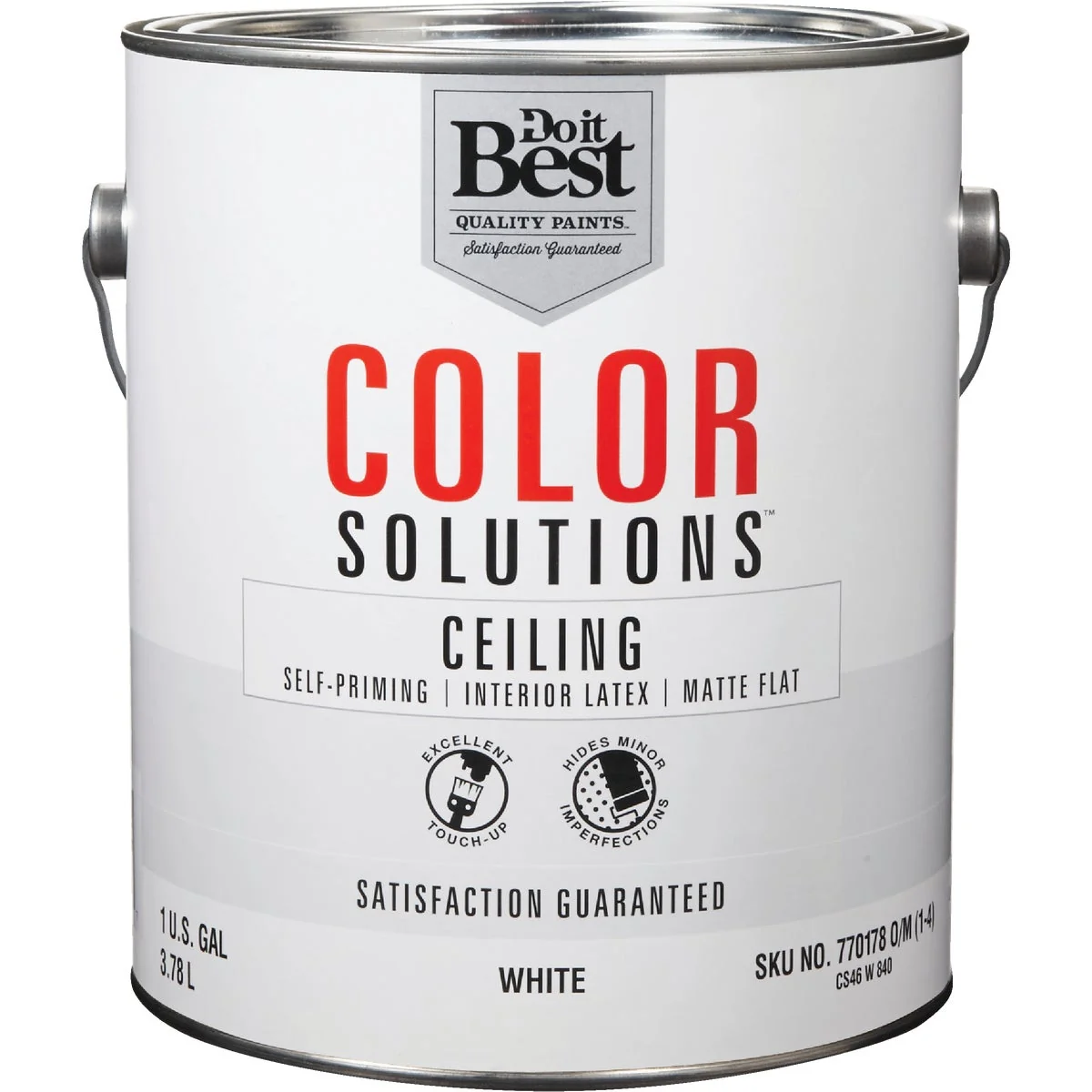 Casual Do it Color Solutions Latex Self-Priming Flat Ceiling Paint White 1 Gal. High-End