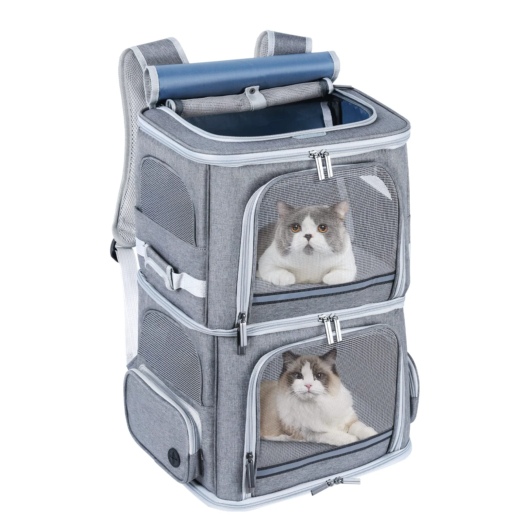 Traditional Groxkox Double Cat Carrier – Dual-Pet Backpack for 2 Cats or a Medium Dog High-Quality