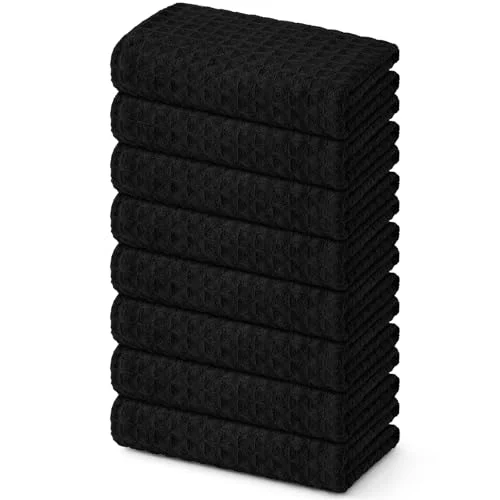 Comfortable Microfiber Waffle Weave Kitchen Towels 8 Count Safe