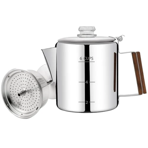 Optimized No Coating 6 Cup Percolator Coffee Pot 304 Stainless Steel Solid
