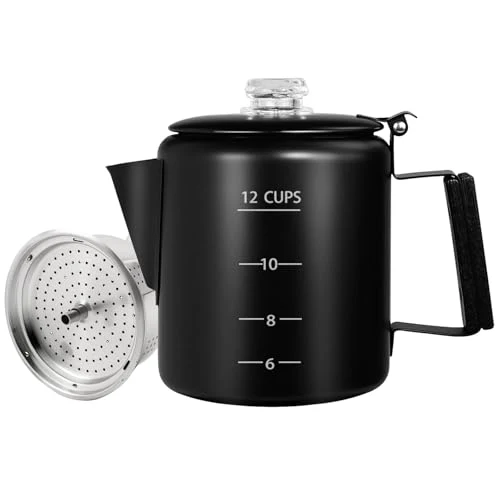 Minimalist No Coating 12 Cup Percolator Coffee Pot 304 Stainless Steel Smooth