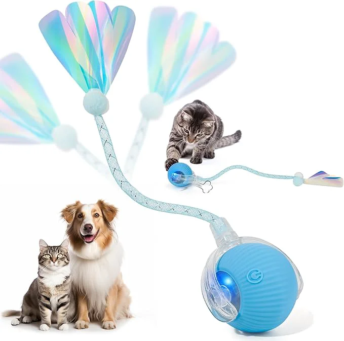 Recyclable Interactive Cat Toys for Indoor Cats Dogs Agile Moving Cat Ball Lightweight