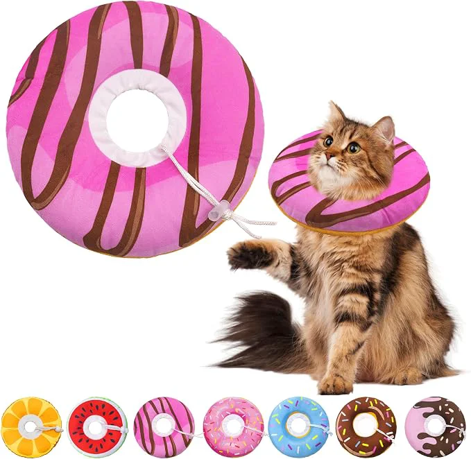 Luxury Cat Cone Collar Soft Adjustable Cat Recovery Collars to Stop Licking Cute Trendy