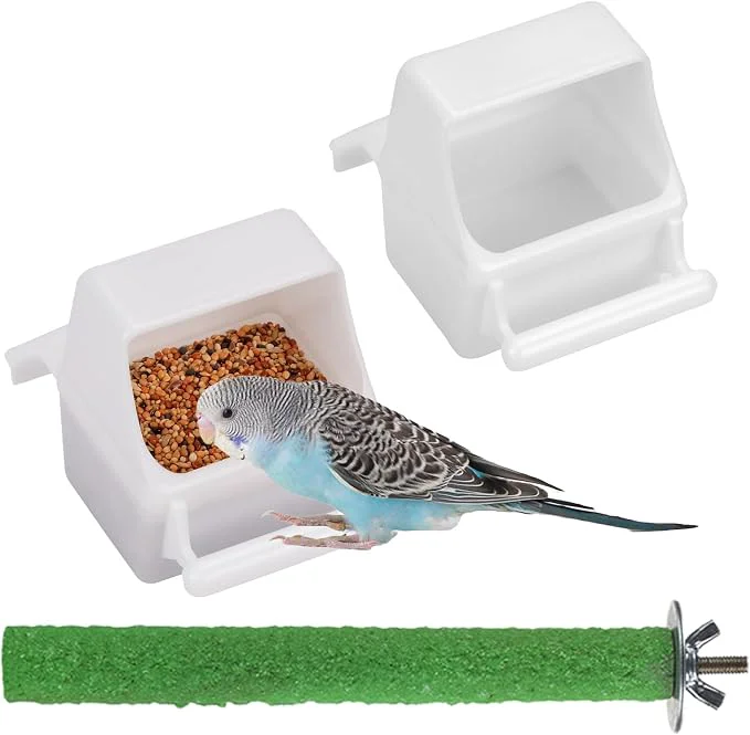 Secure IBWell 2 Pack Bird Water Bowl Clear Bird Food Container Bird Cage Feeder No Selected