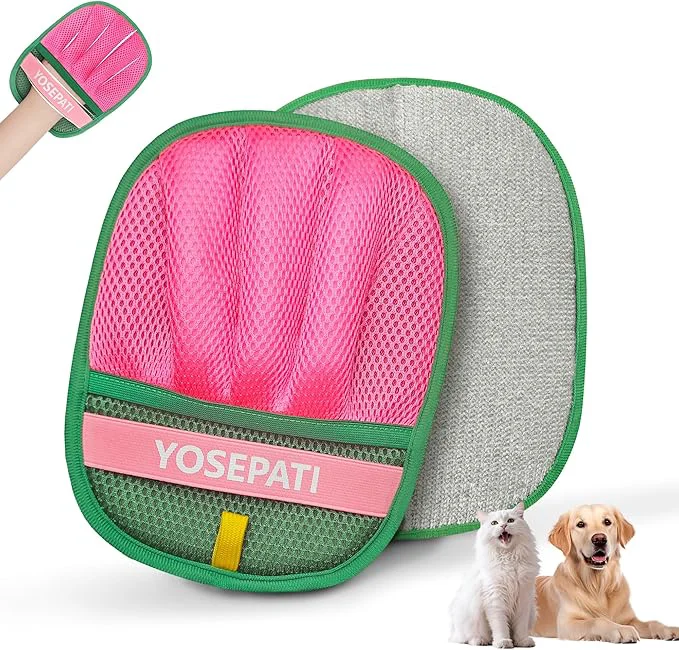 Exclusive Brush Pet Hair Removal Glove for Cats Dogs Ectrostatic Five-Finger Fur Remover The Brush Pure Path Grooming Remover Glove for Laundry Carpet Car Seat Green Pink About This Responsible