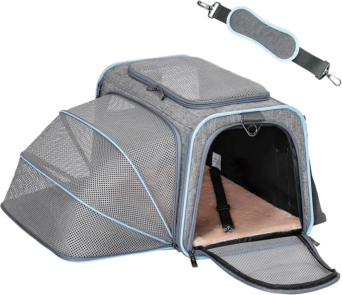 Luxury Petsfit Expandable Cat Carrier Dog Carriers Airline Soft-Sided High-Performance