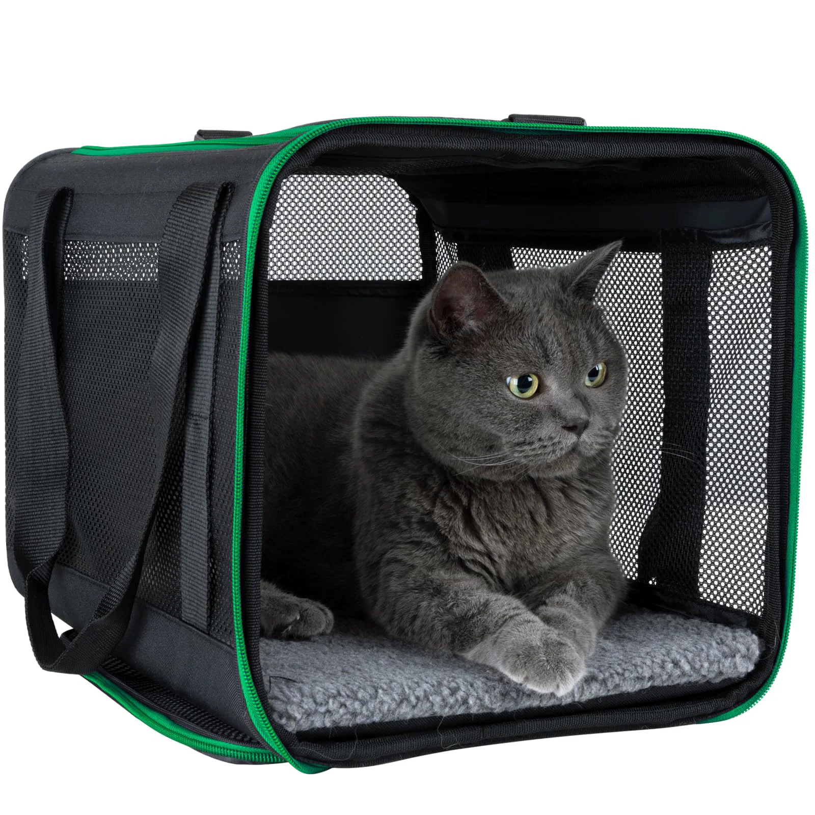 Solid Petisfam Quick-in Cat Carrier 360° Mesh Lightweight Top-Entry Safe Travel High-Grade