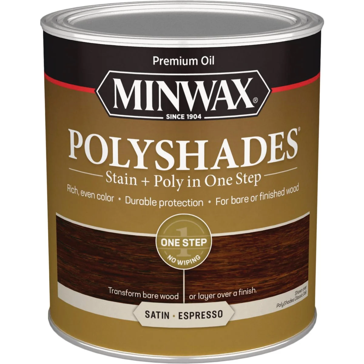Contemporary Minwax Polyshades 1 Qt. Satin Stain Finish Polyurethane In 1-Step Espresso Classic