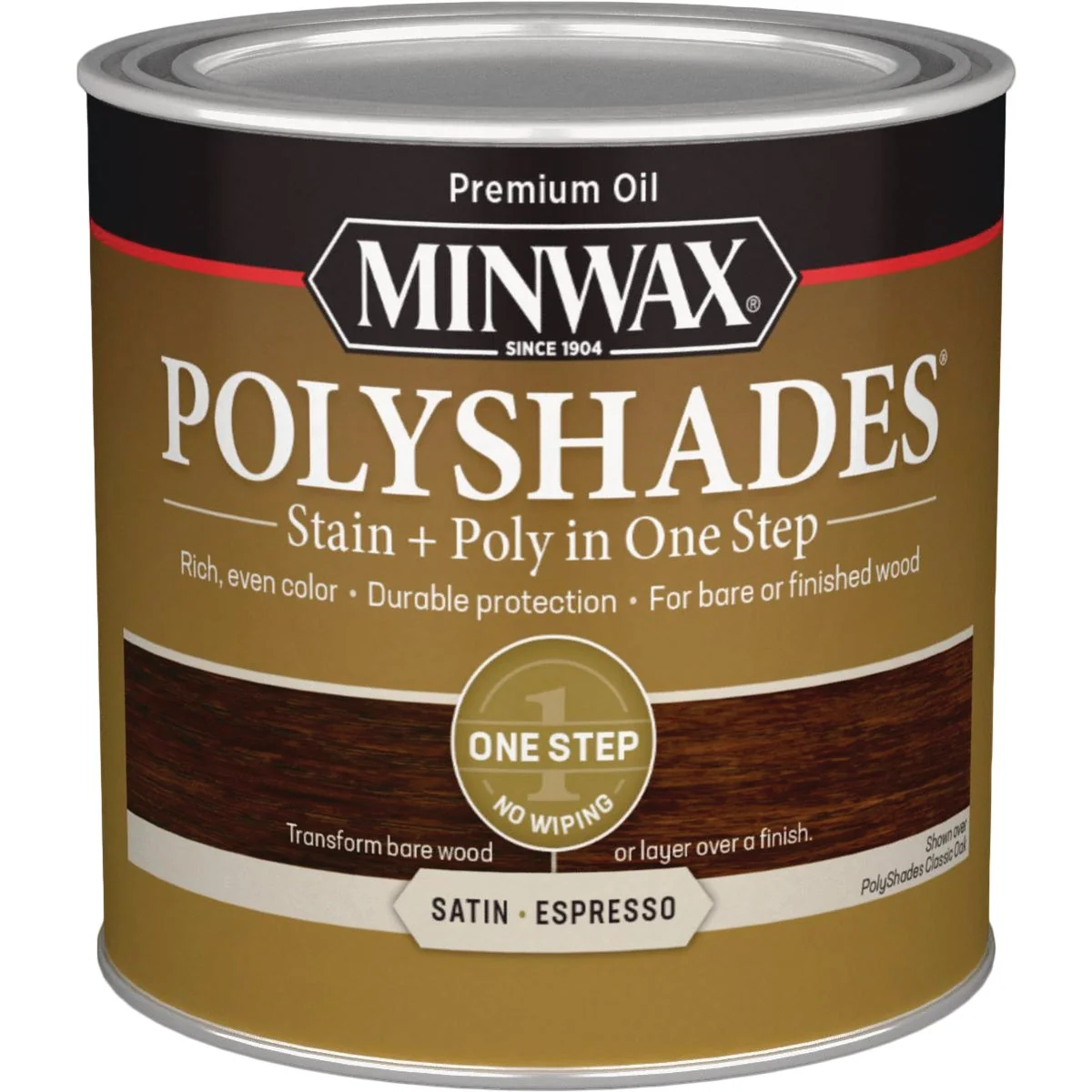 Original Minwax Polyshades 1 2 Pt. Satin Stain Finish Polyurethane In 1-Step Espresso Refined