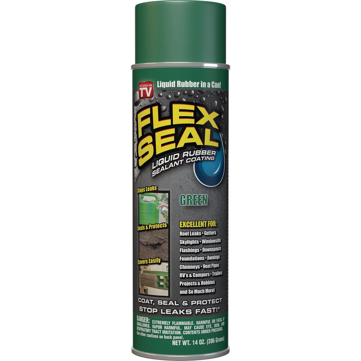 Trusted FLEX SEAL 14 Oz. Spray Rubber Sealant Green Specialty