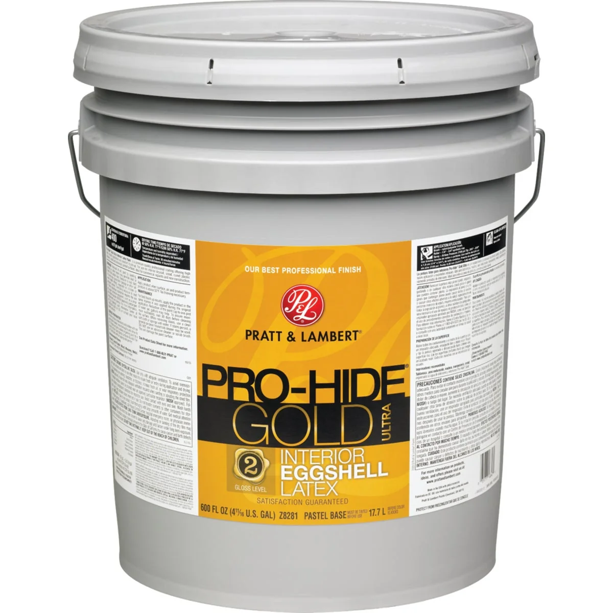 Smart Pratt Lambert Pro-Hide Gold Ultra Latex Eggshell Interior Wall Paint Pastel Base 5 Gal. First-Class