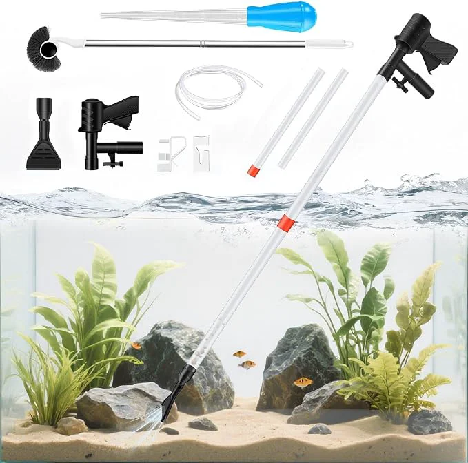 Eco-Friendly Aquarium Gravel Cleaner Fish Tank Cleaner Manual Vacuum Water Changer Reusable