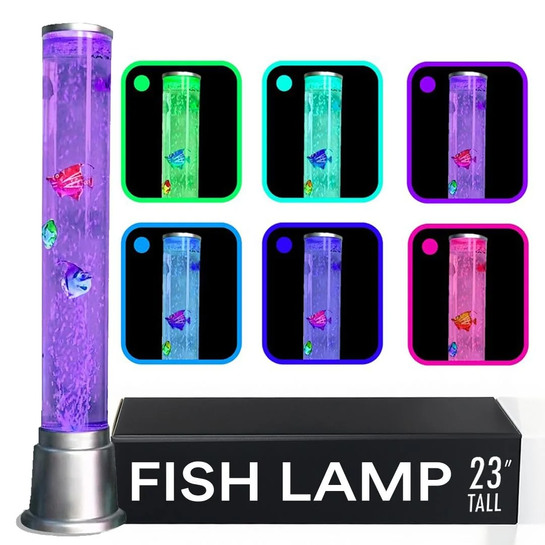 Effective Shop LC Fish Lamp – Sensory Bubble Tube with 6 LED Color-Changing Lights 1.9ft Crafted