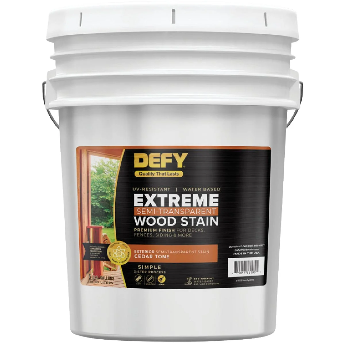 Advanced DEFY Extreme Semi-Transparent Exterior Wood Stain Cedar Tone 5 Gal. Verified
