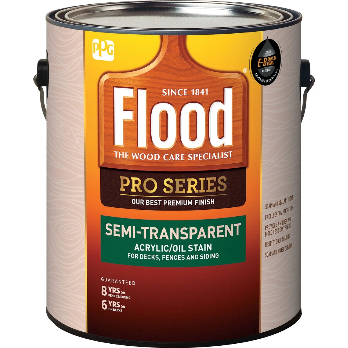 Top-Quality Flood Pro Series Acrylic Oil Semi-Trasparent Deck Fence And Siding Exterior Stain Neutral Base 1 Gal. Dependable