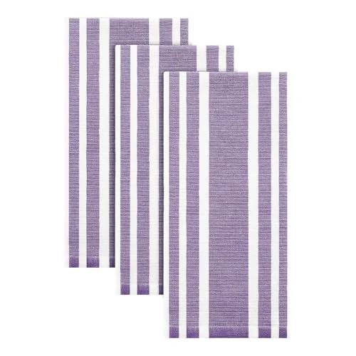 Recyclable Premium Cotton Stripe Kitchen Towels 3 Pack 3 Count User-Friendly