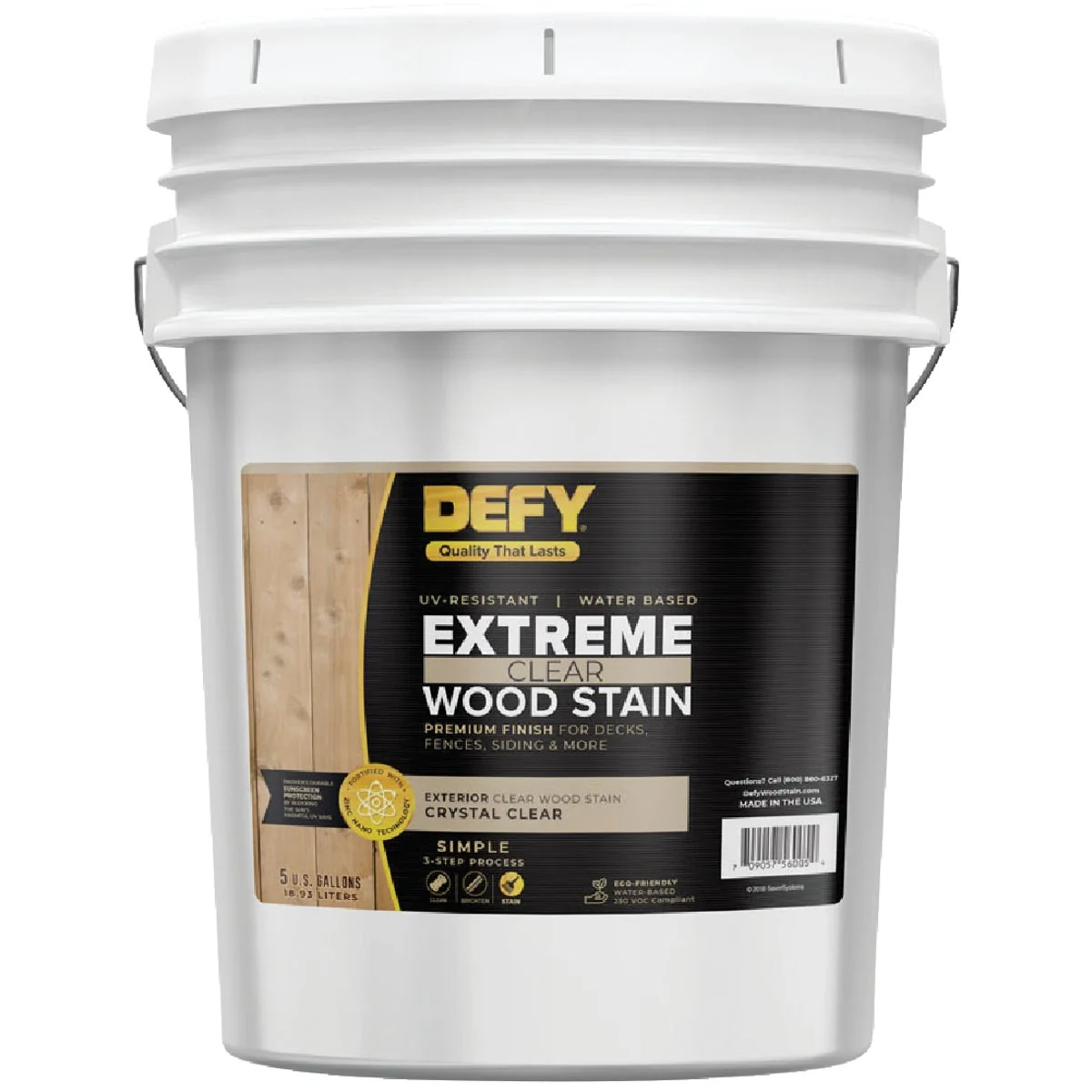 Advanced DEFY Extreme Transparent Exterior Wood Stain Crystal Clear 5 Gal. Breathable
