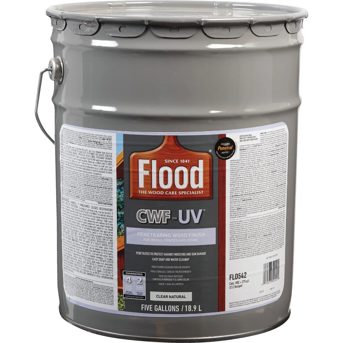 Smart Flood CWF-UV Oil-Modified Fence Deck and Siding Wood Finish Natural 5 Gal. Expertly Made