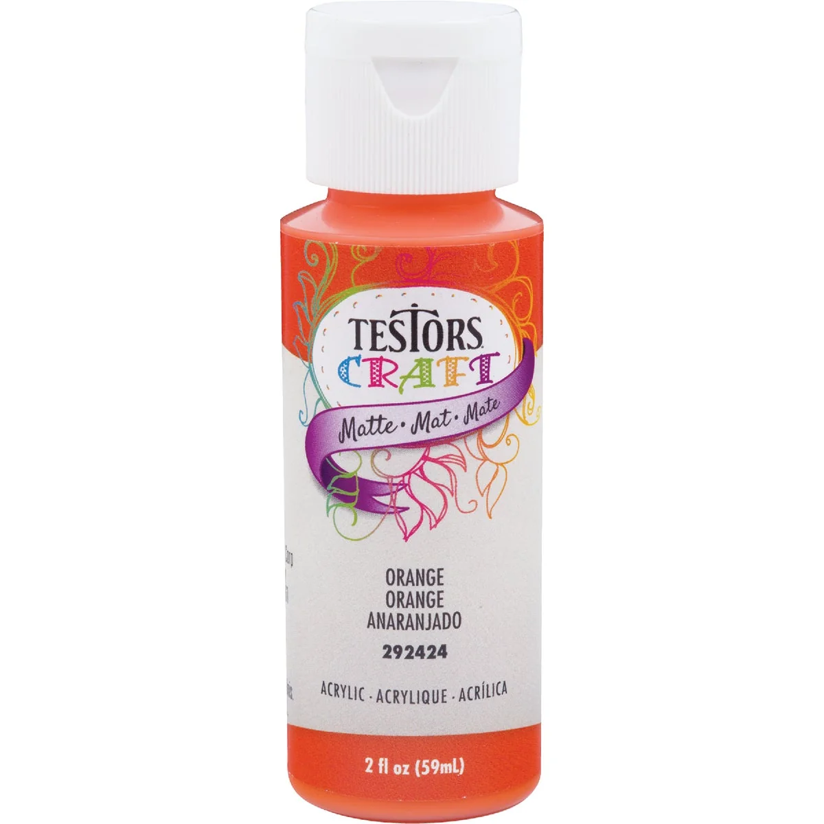 Soft Testors 2 Oz. Acrylic Matte Craft Paint Orange Unique