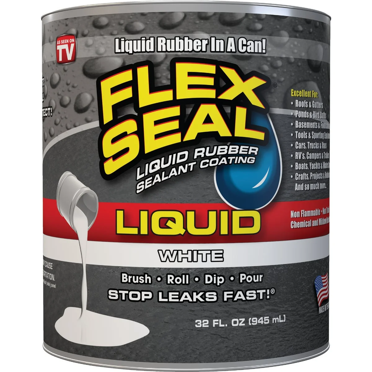 Detailed FLEX SEAL 1 Qt. Liquid Rubber Sealant White Reliable