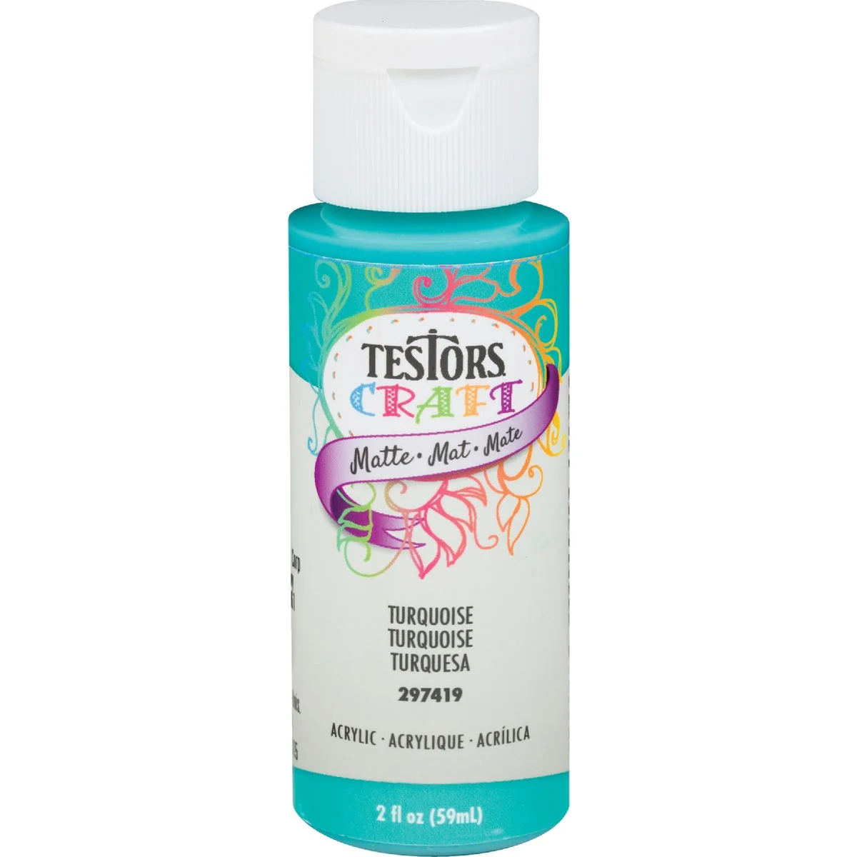 Crafted Testors 2 Oz. Acrylic Matte Craft Paint Turquoise Dependable