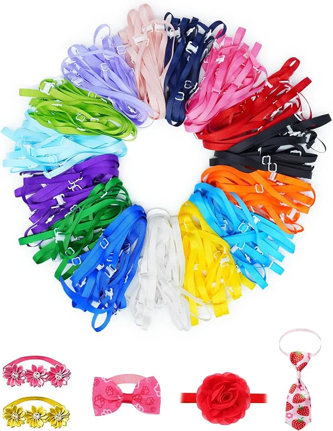Classic PET SHOW 150 Pack Dog Bow Tie Straps DIY Extension Strap Optimized