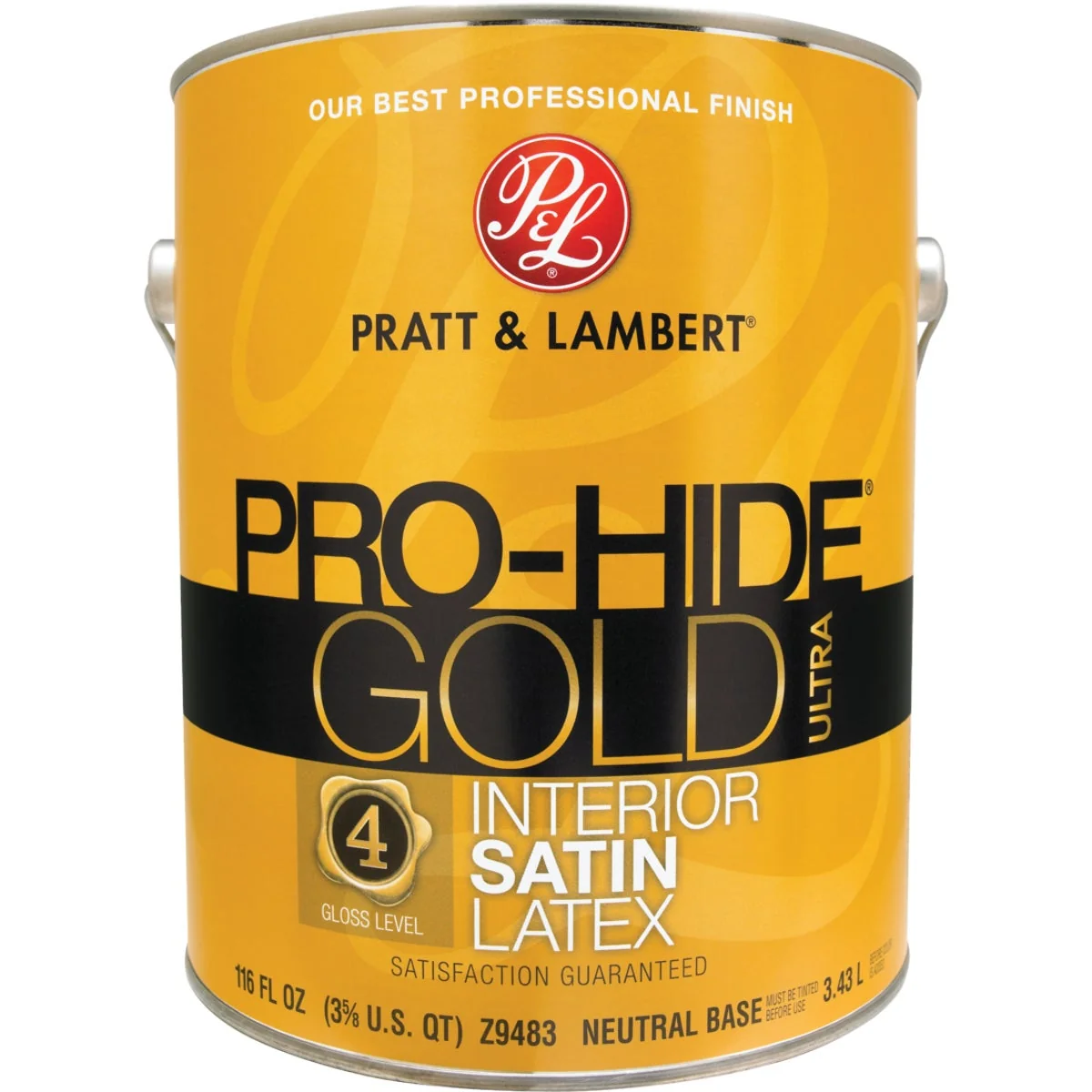 Authentic Pratt Lambert Pro-Hide Gold Ultra Latex Satin Interior Wall Paint Neutral Base 1 Gal. Healthy
