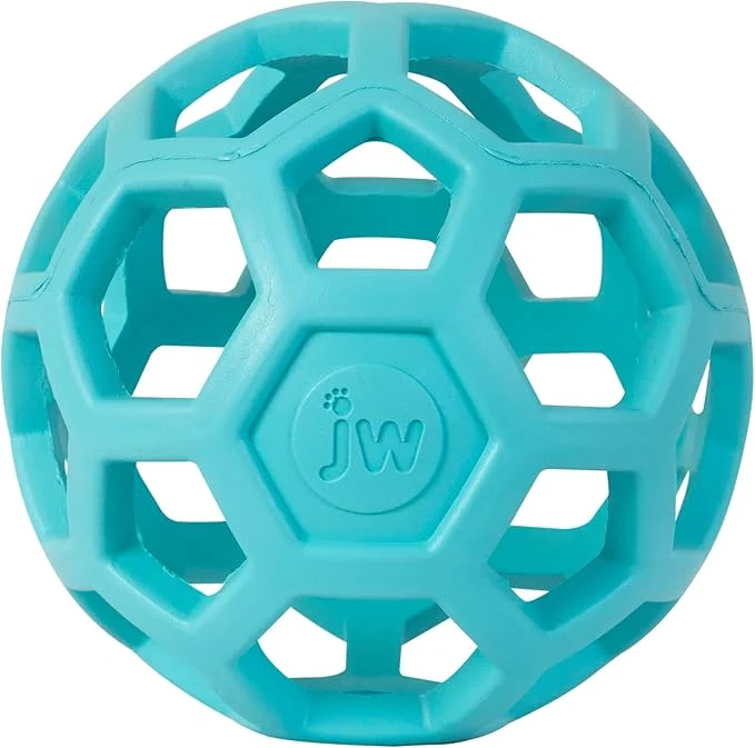 Clean JW Pet HOL-ee Roller™ Dog Toy Puzzle Ball Natural Rubber Secure