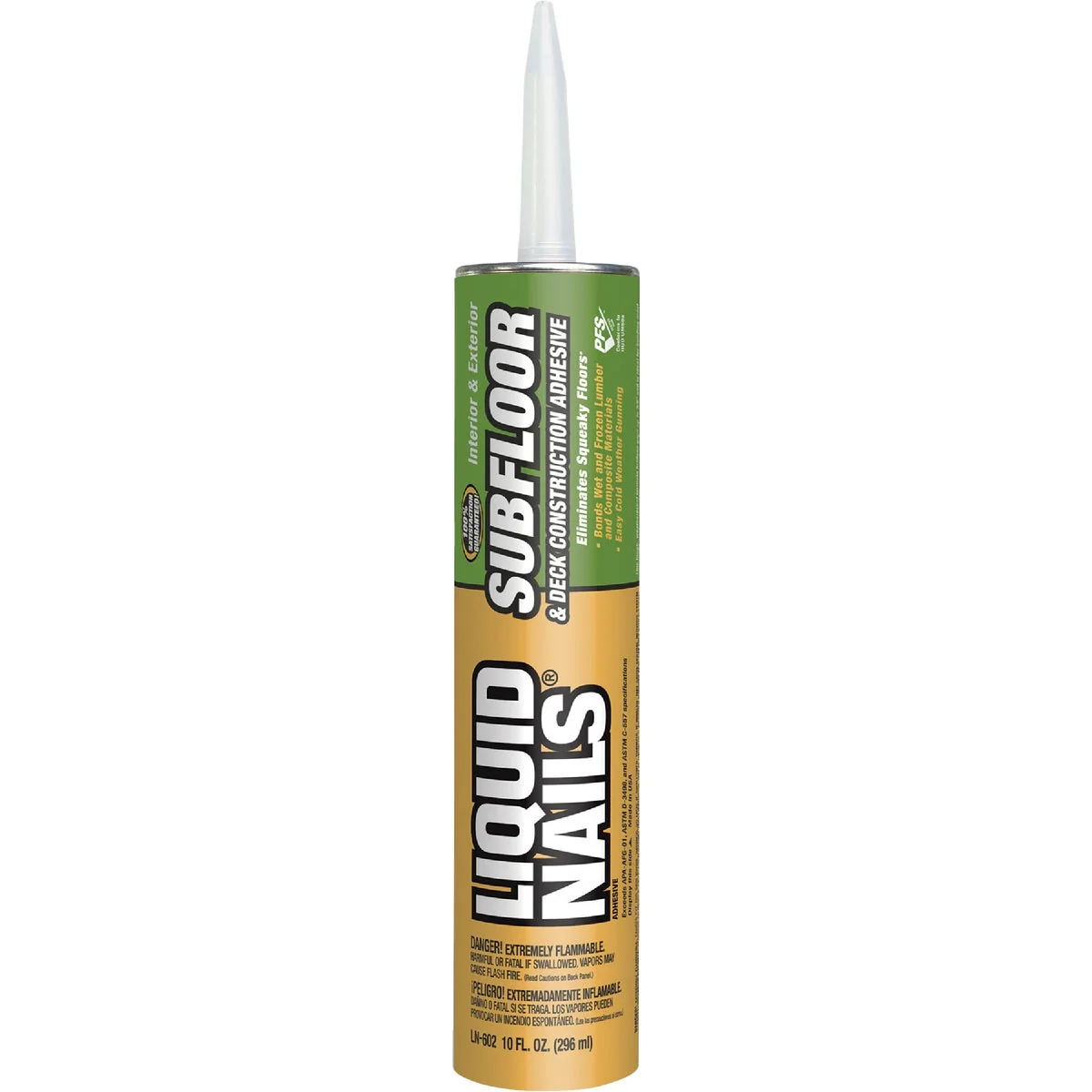 Green LIQUID NAILS 10 Oz. Subfloor Deck Construction Adhesive High-End