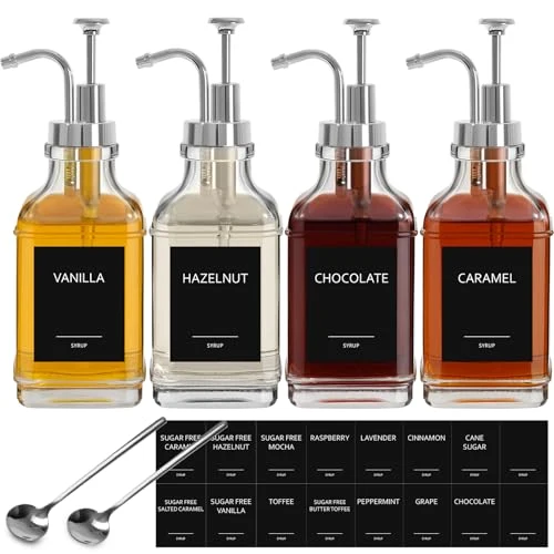 Verified 16.9 fl oz 500ml Coffee Syrup Dispenser Set Crafted