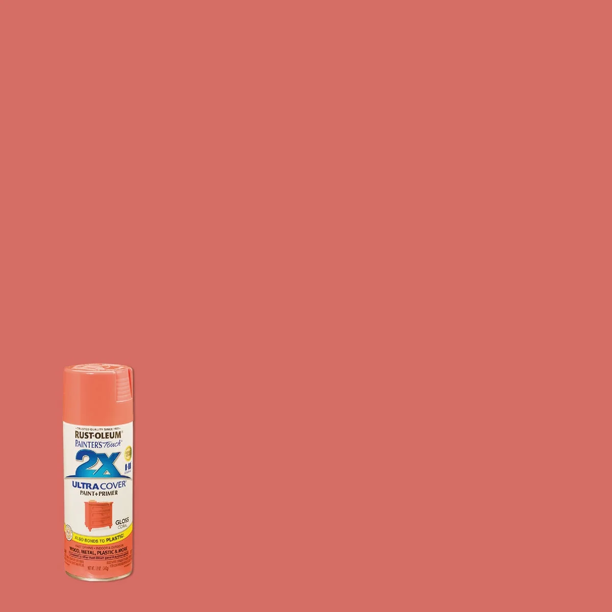 High-End Rust-Oleum Painter’s Touch 2X Ultra Cover 12 Oz. Gloss Paint Primer Spray Paint Coral Premium Material