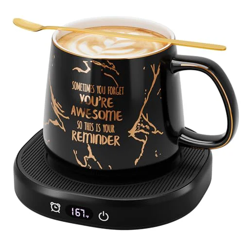 Superior Coffee Mug Warmer Set for Desk Electric Heated Tea Cup Warmer Candle Heater Green