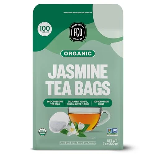 Expertly Made Organic Jasmine Green Tea 100 Count Lightweight