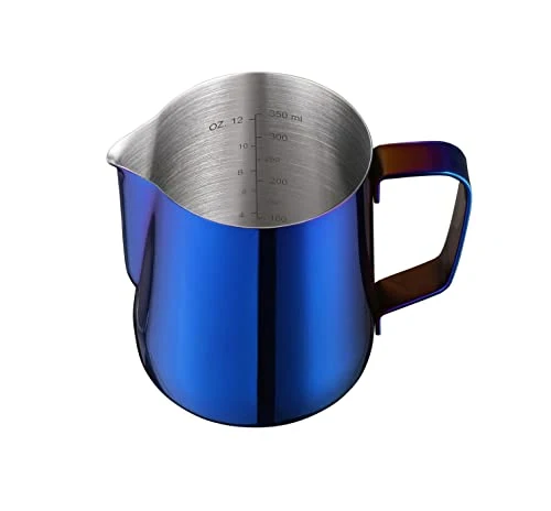High-End Milk Frothing Pitcher 12oz Stainless Steel Pitcher for Latte Art Detailed