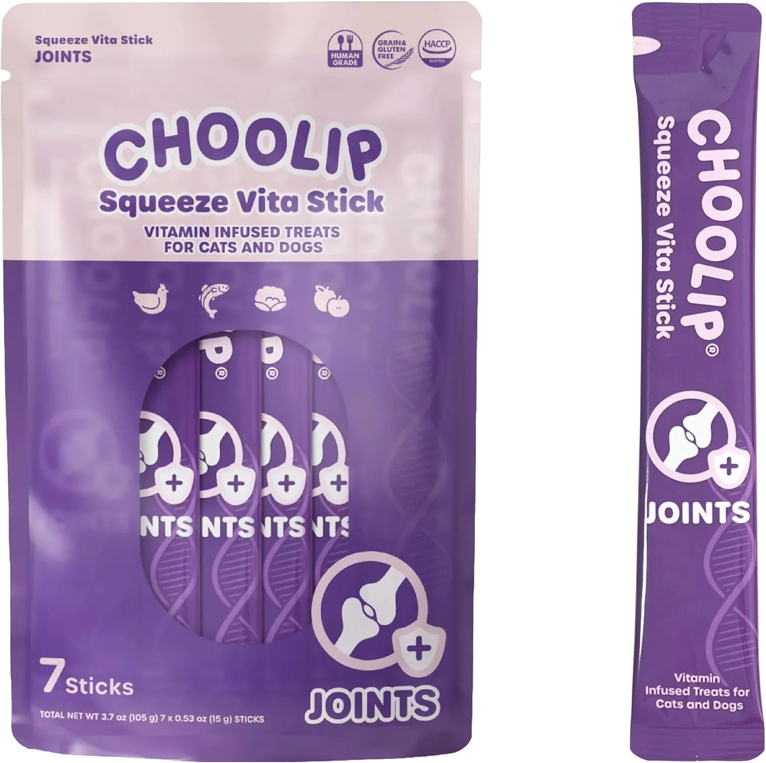 Crafted Squeeze Vita Stick Lickable Treats for Dogs Cats. 7 Joint Support Sticks with Essential multivitamins. Soft and Tasty Paste for All Life Stages Supporting Joints Health Detailed